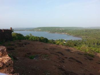 Scenic view of landscape against clear sky