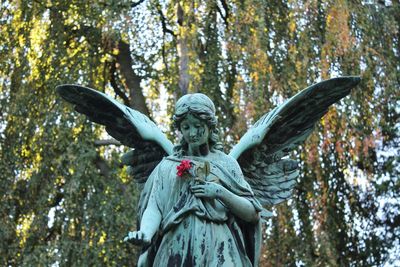 Low angle view of statue