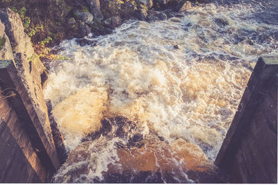 Water splashing in stream