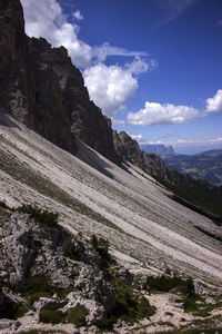 Scenic view of rocky mountains against sky