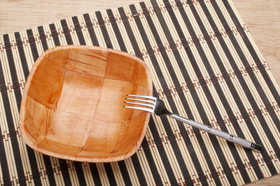 High angle view of drink on table