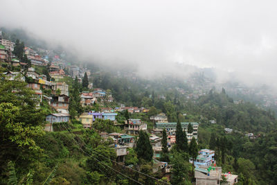 High angle view of townscape against sky