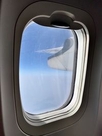 Airplane seen through window