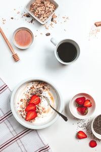 High-angle shot of healthy breakfast