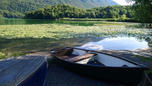 Scenic view of lake by mountain