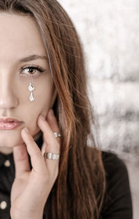 Close-up portrait of a beautiful young woman