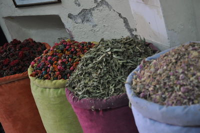 Close-up of multi colored vegetables for sale in market