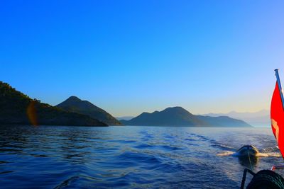 Scenic view of mountains against clear sky