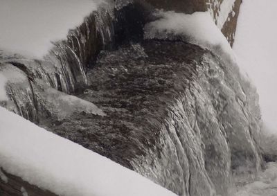 Close-up of frozen water