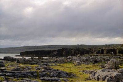 Scenic view of landscape against cloudy sky