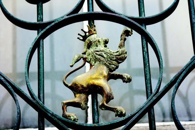 Low angle view of statue against sky