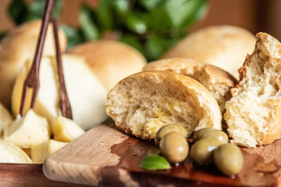 Close-up of fruits on cutting board