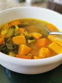 Close-up of soup in bowl