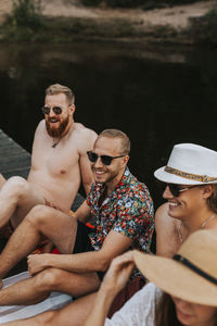Young man wearing sunglasses outdoors