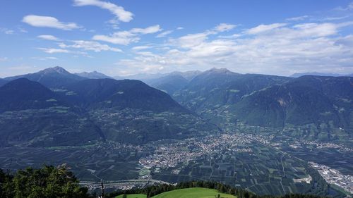 Scenic view of mountains against sky