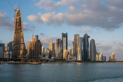 The skyline of doha city center, qatar, middle east.