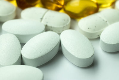 Close-up of medicines on table