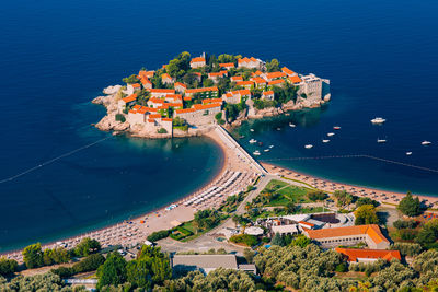 High angle view of sea against sky