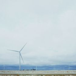 Wind turbines on landscape