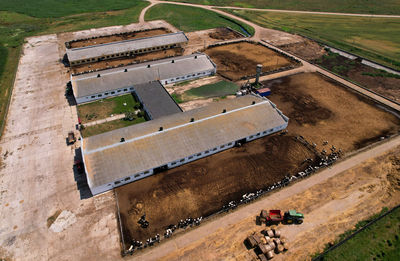 High angle view of agricultural field