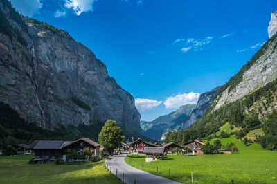 Nature and landscape around stechelberg in lauterbrunnen valley, switzerland