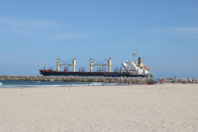 Ship sailing by the ocean