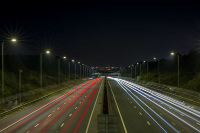 Motorway at night photographt 
