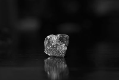 Close-up of rock on table