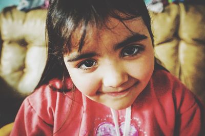 Close-up portrait of cute girl