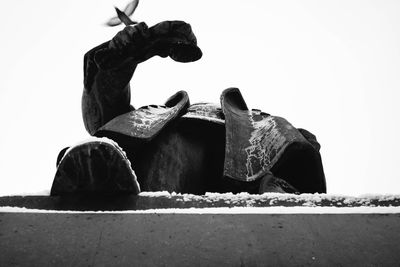 Low angle view of horse against clear sky