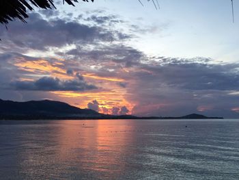 Scenic view of sea against sky at sunset