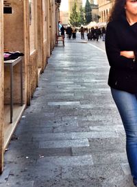 Woman walking in city