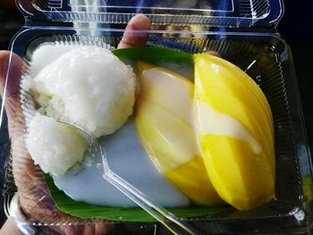 Close-up of food on table