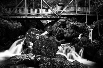 Close-up of water flowing through rocks