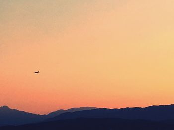 Scenic view of mountains during sunset