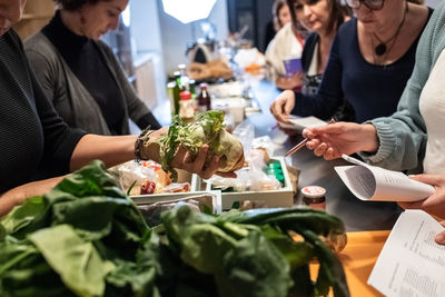 Group of people having food