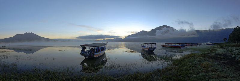 Panoramic view of lake against sky