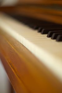 Close-up of piano keys