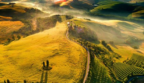 High angle view of land