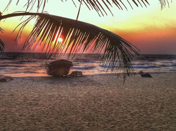 Scenic view of sea at sunset