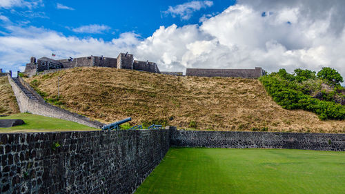 View of fort against cloudy sky