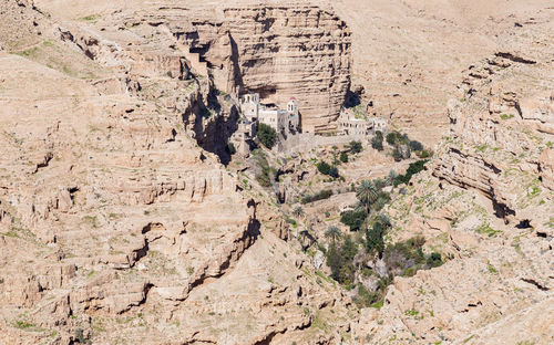 Aerial view of rock formations