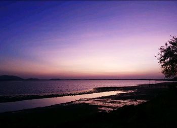 Scenic view of sea at sunset