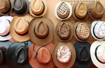 Full frame shot of hats for sale