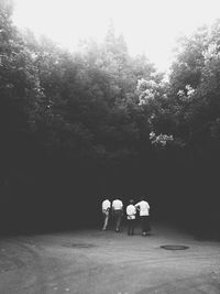 People relaxing in park