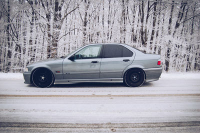 Cars on road during winter