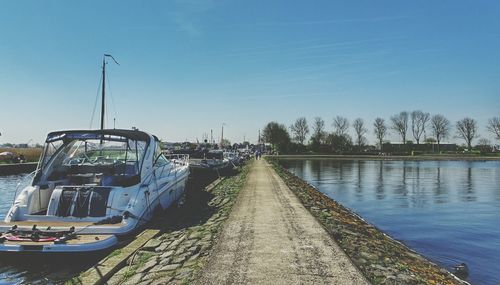 Panoramic shot of river against clear sky