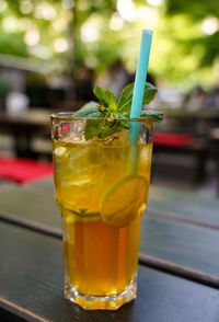 Close-up of drink on table