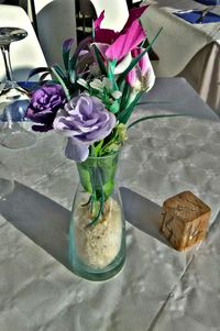 Close-up of flower on table