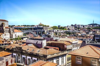 High angle view of townscape against sky